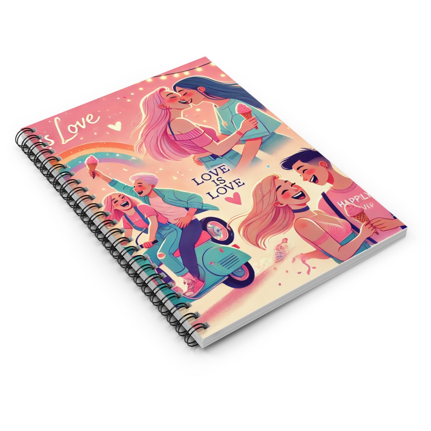 Colorful Love Spiral Notebook - Ruled Lines for Inspiration and Creativity
