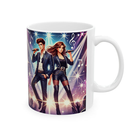 Musical Stars Ceramic Mug - Perfect Gift for Concert Lovers