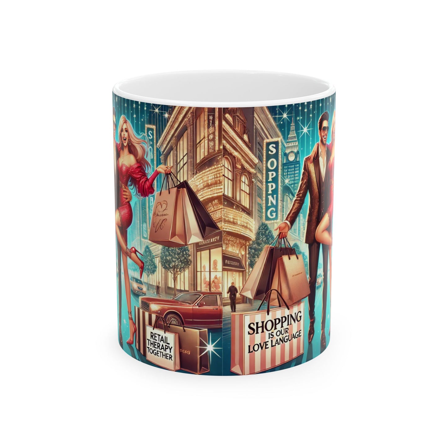 Shopping Therapy Ceramic Mug - 11oz & 15oz - Perfect Gift for Shoppers