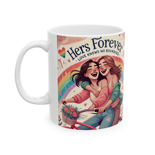 Love Knows No Bounds Ceramic Mug - Heartwarming Design for Friendship and Celebrations