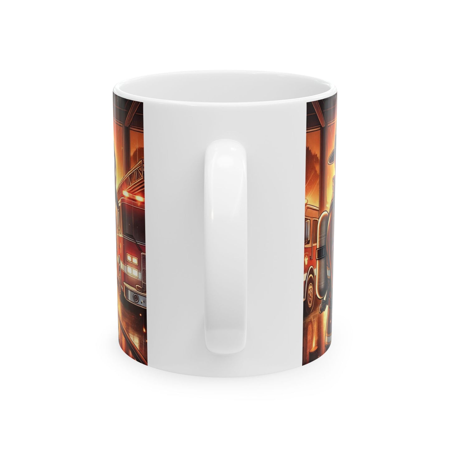 Heroic Firefighter Ceramic Mug - 11oz & 15oz | Perfect Gift for Firefighting Enthusiasts