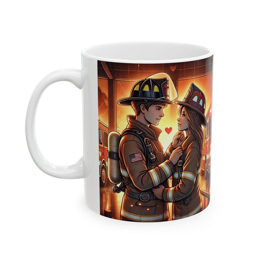 Heroic Firefighter Ceramic Mug - 11oz & 15oz | Perfect Gift for Firefighting Enthusiasts