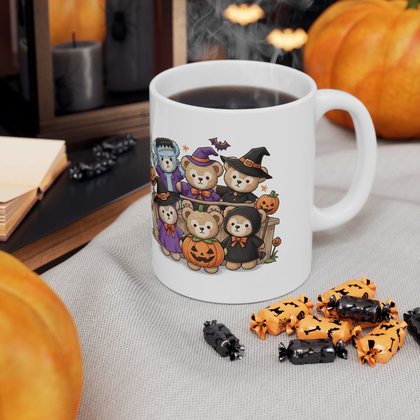 Halloween-Themed Ceramic Mug with Cute Monsters and Pumpkins, Perfect for Seasonal Coffee and Tea Lovers, Great Gift Idea for Fall, [...]