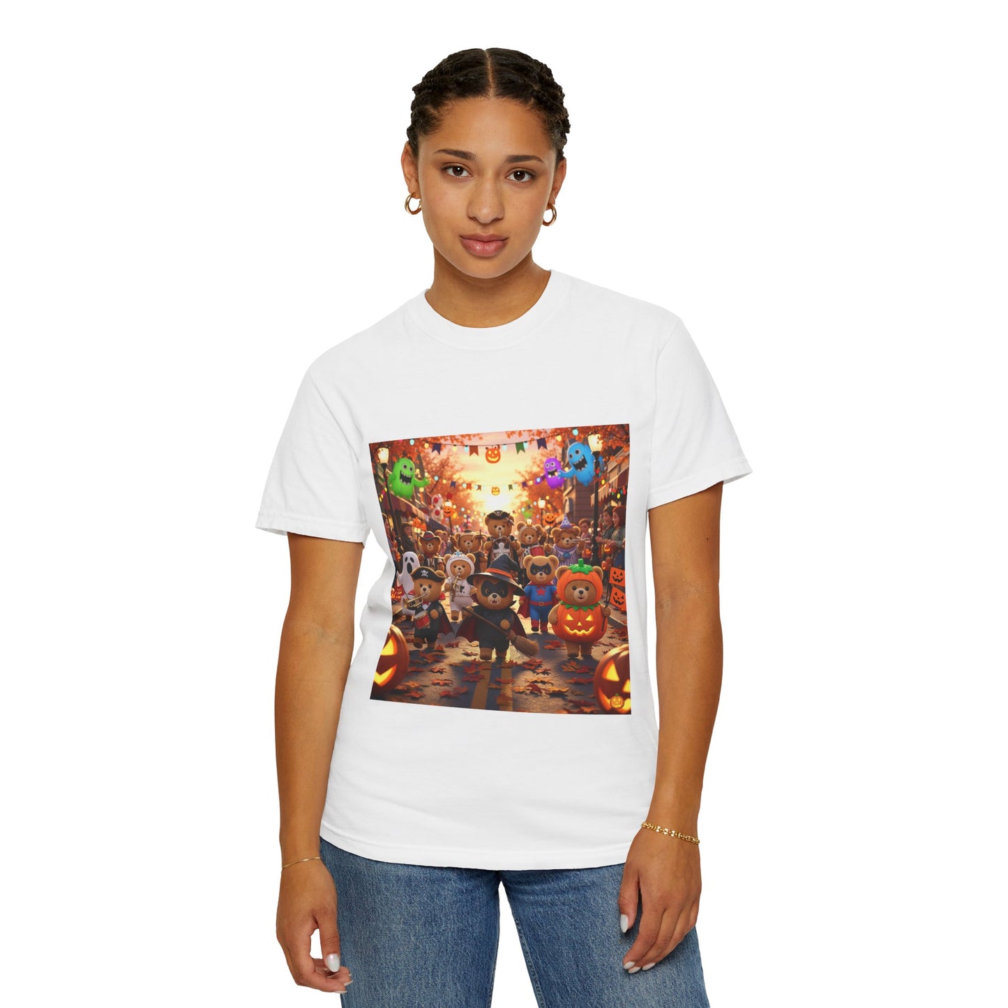 Halloween-Themed Unisex T-Shirt with Festive Characters, Perfect for Fall Celebrations, Party Wear, Unique Gift, Seasonal Fun
