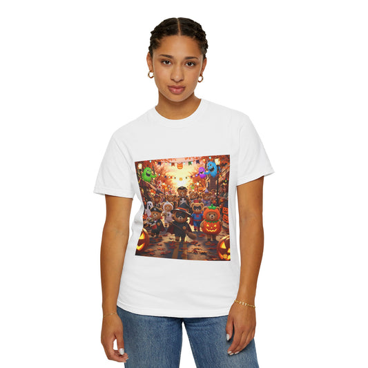 Halloween-Themed Unisex T-Shirt with Festive Characters, Perfect for Fall Celebrations, Party Wear, Unique Gift, Seasonal Fun