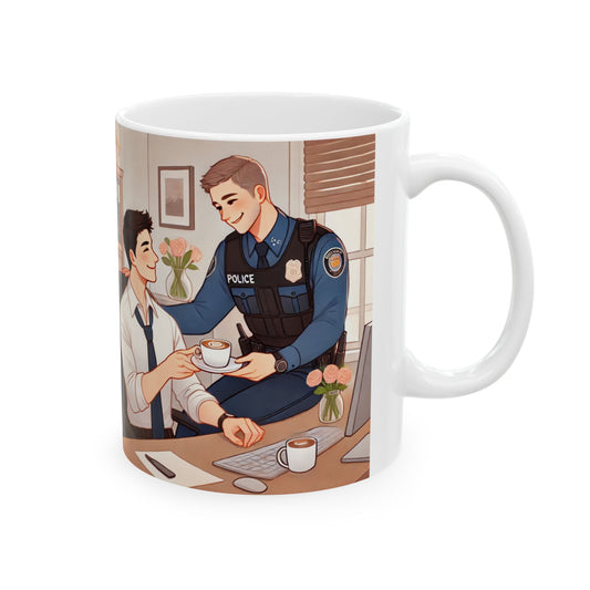 Charming Police Officer Ceramic Mug - Perfect for Coffee Lovers and Gift Giving