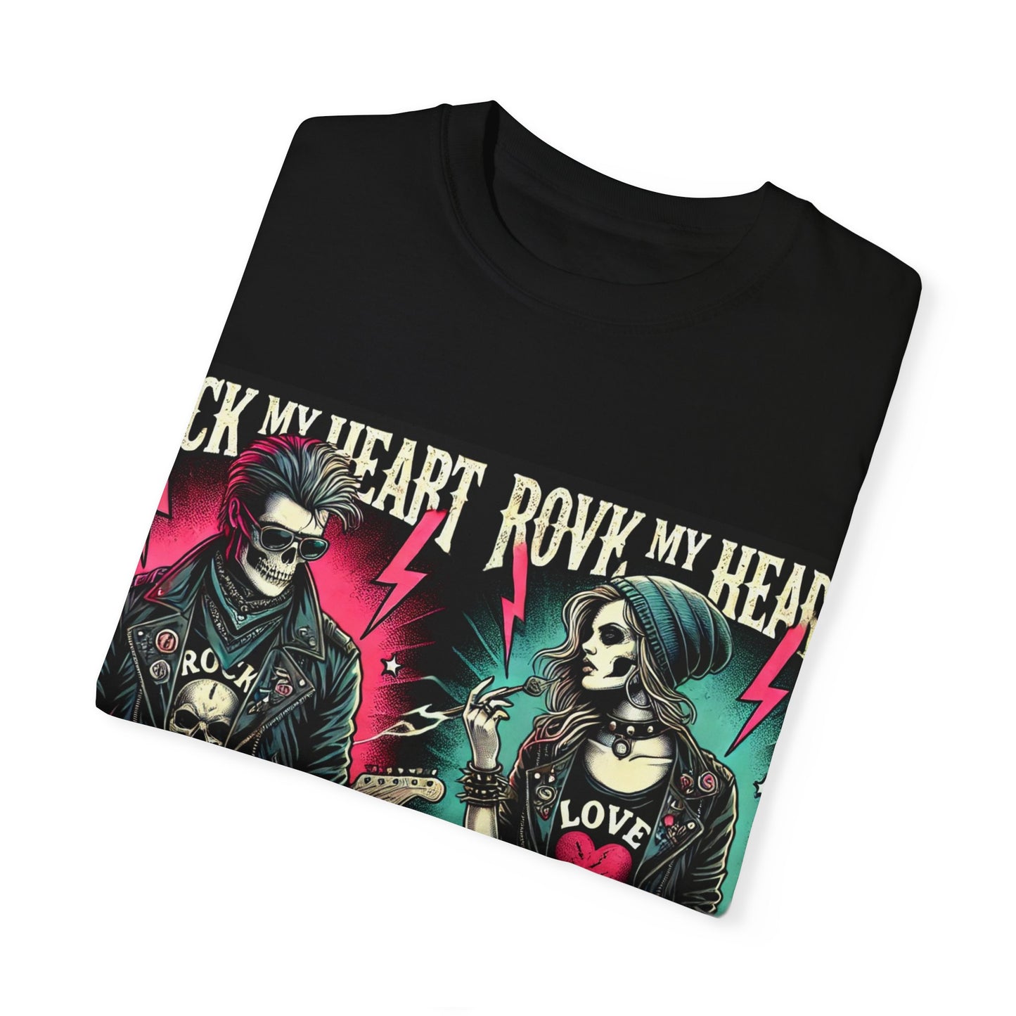 Rock & Roll Graphic T-Shirt - Unisex Vintage Style with 'Love Rocks' Design