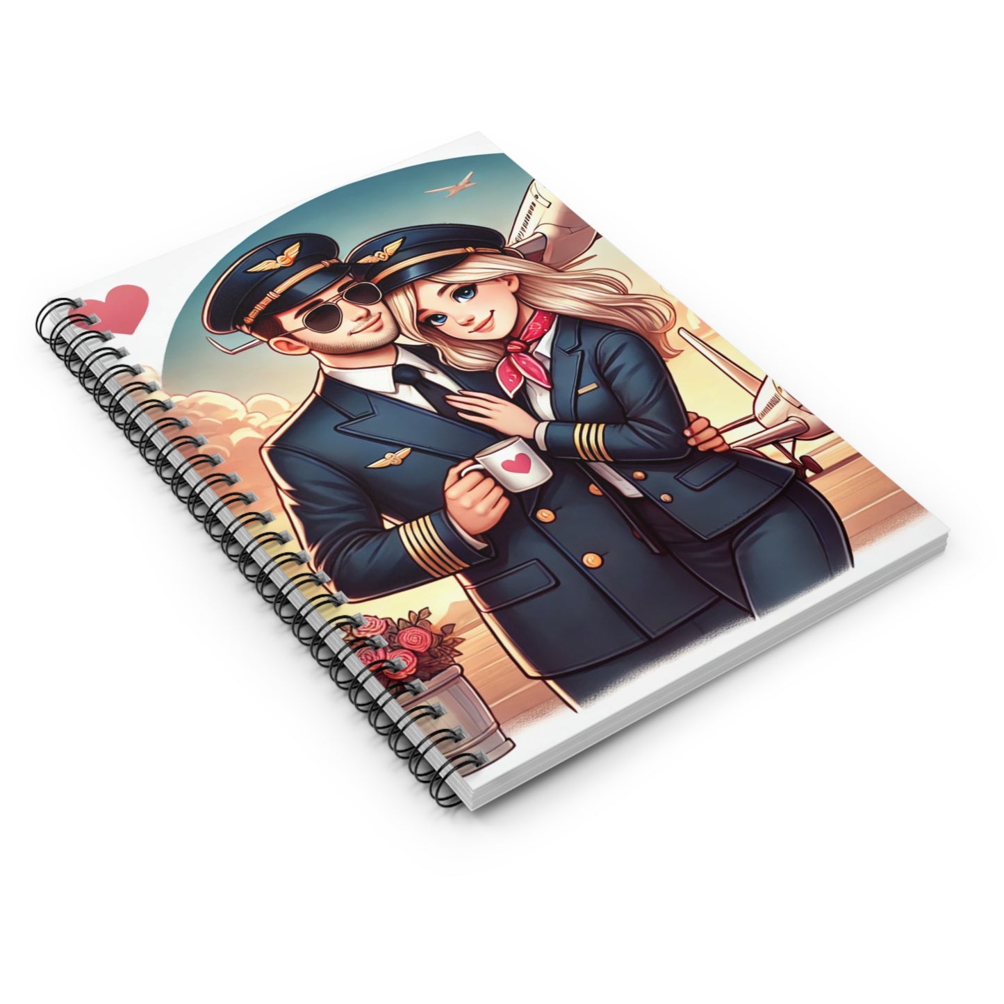 Love in the Skies Spiral Notebook - Perfect for Aviation Enthusiasts