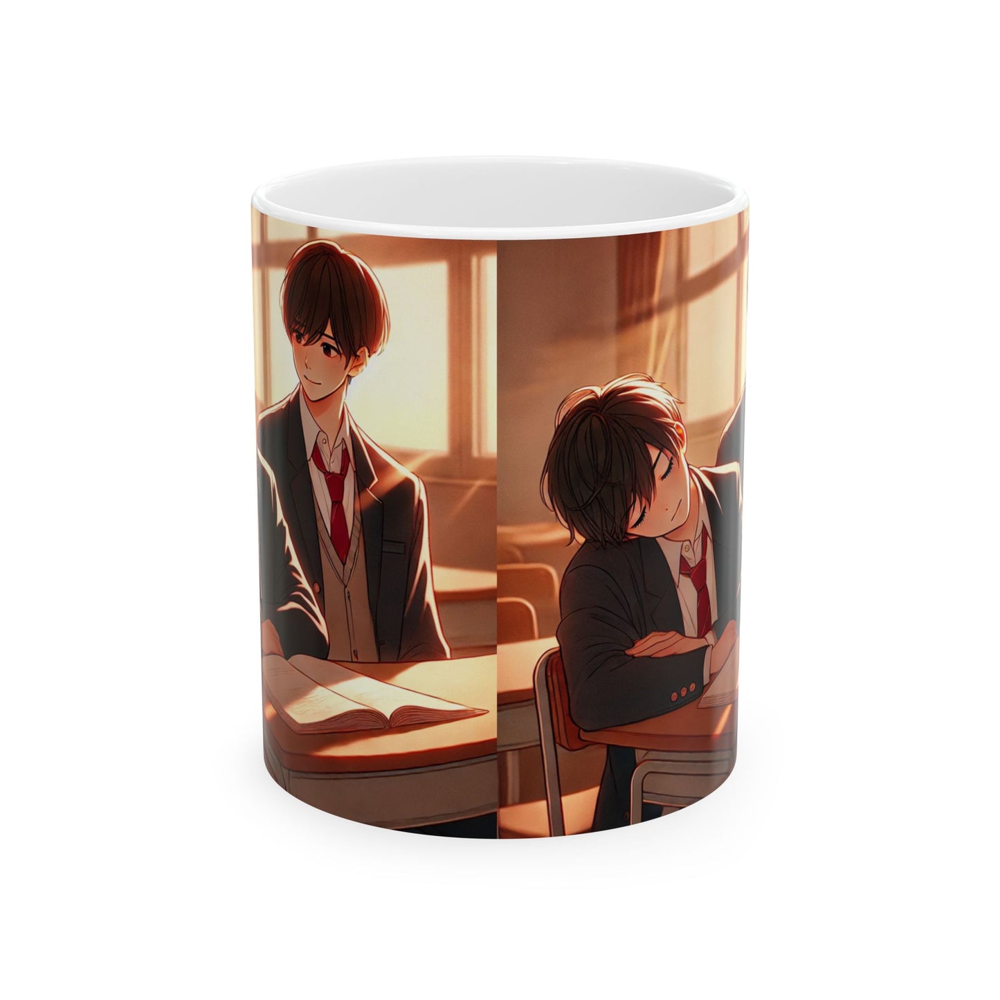 Anime-Inspired Ceramic Mug – Cozy Classroom Scene (11oz, 15oz)