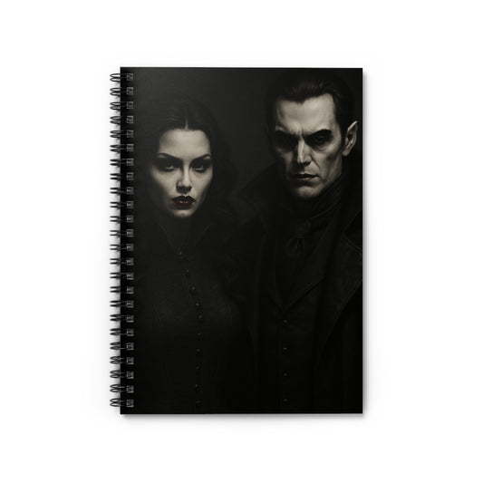 Gothic Spiral Notebook - Ruled Lines | Dark Aesthetic Journal | Gifts for Writers, Students, Halloween, Vintage Decor