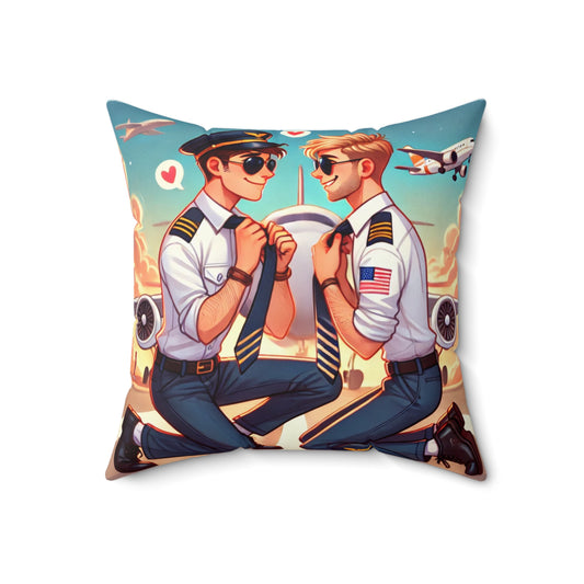 Aviation Love Square Pillow - Perfect Gift for Pilots & Aviation Lovers