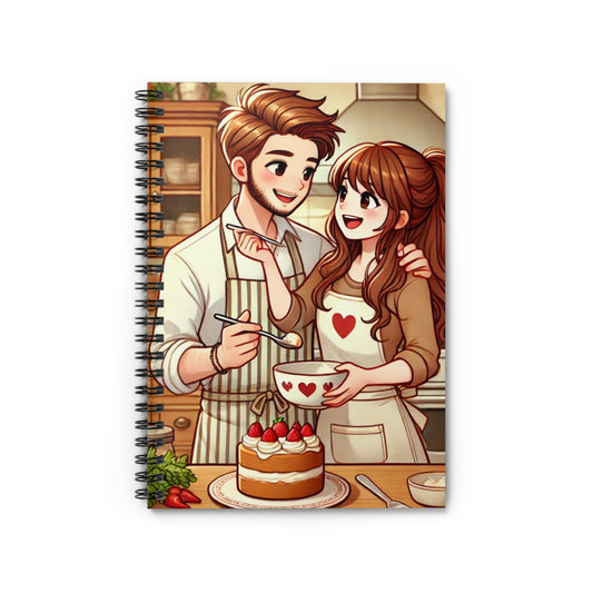 Cute Couple Cooking Spiral Notebook - Perfect for Recipe Notes and Love Notes