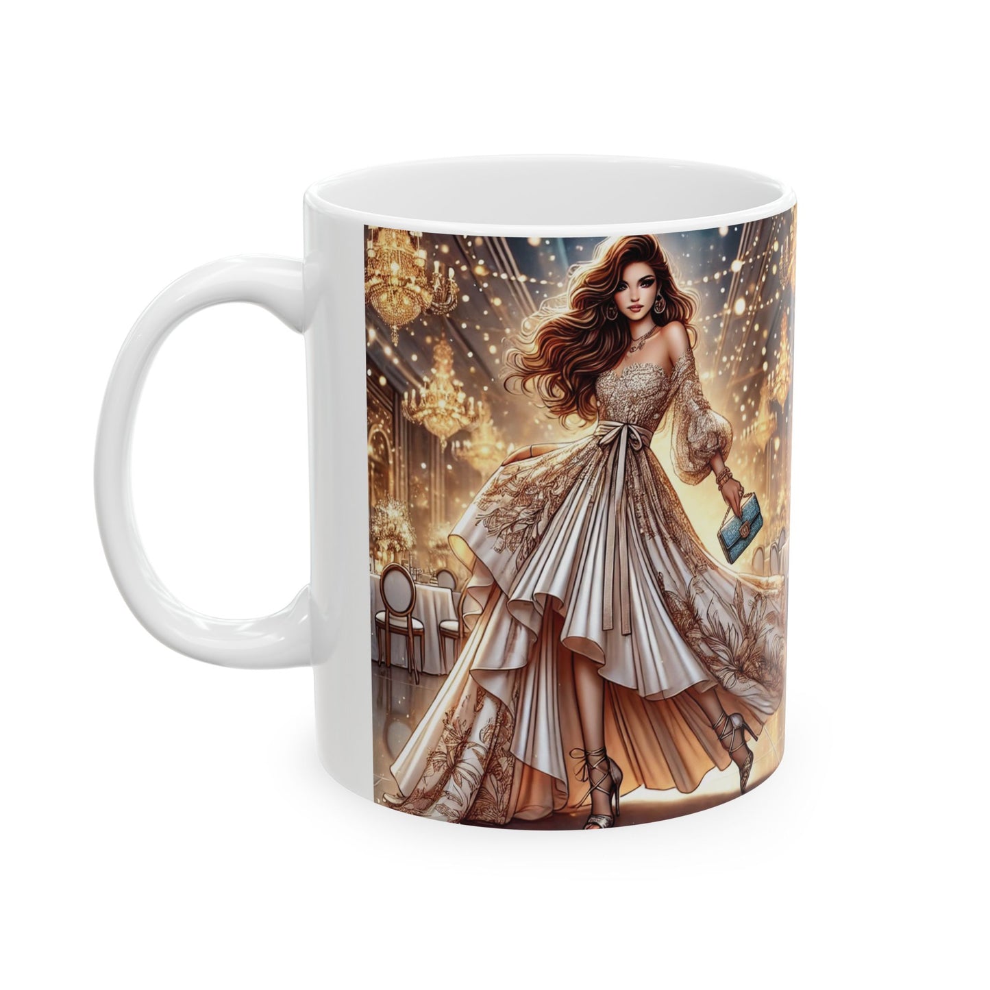 Elegant Bridal Coffee Mug – 11oz & 15oz Tea Cup with Stunning Wedding Design
