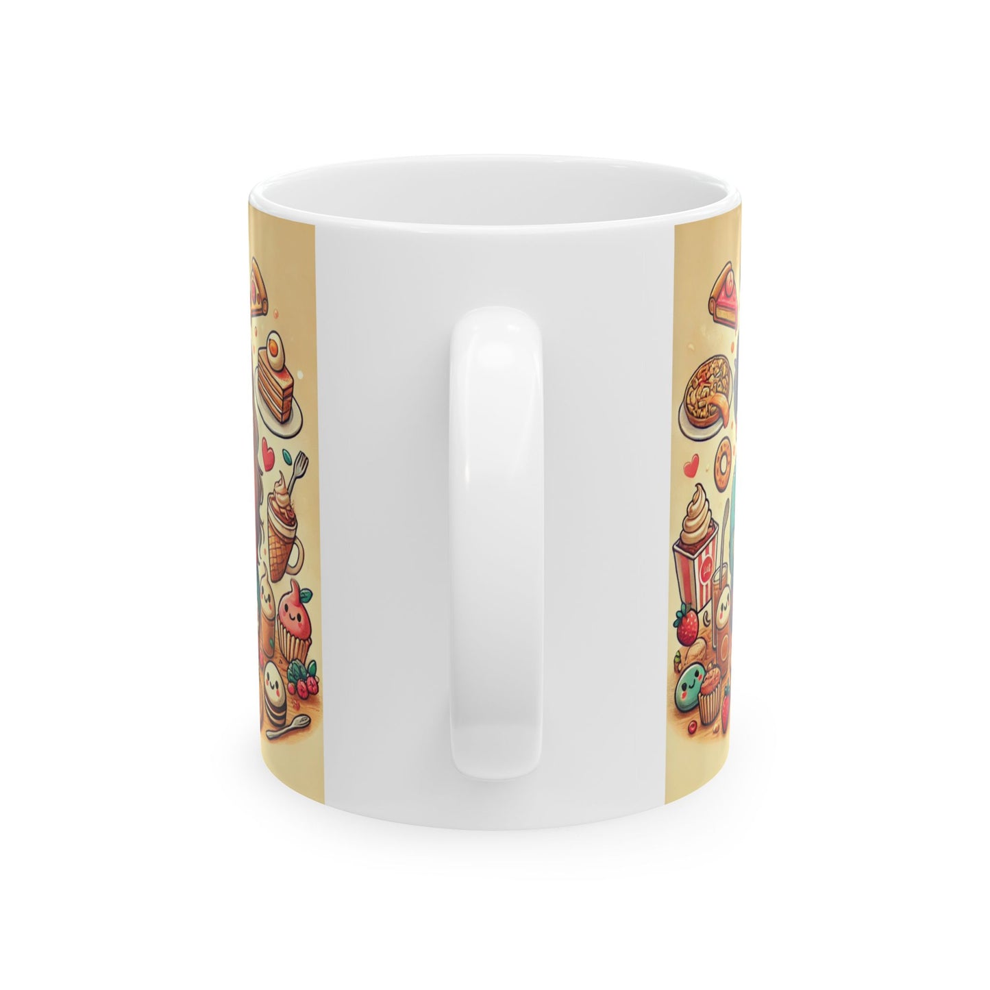 Cute Foodie Love Ceramic Mug - Perfect Gift for Food Lovers & Couples
