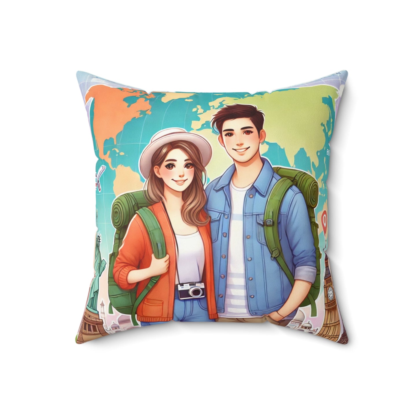 Travel Adventure Decorative Pillow - Perfect for Home or Travel Enthusiasts