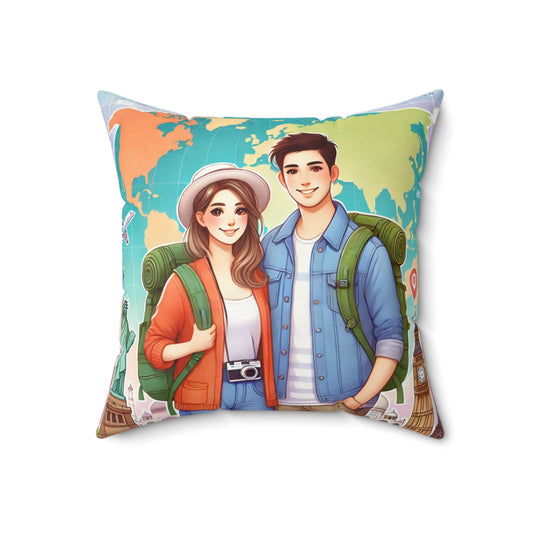 Travel Adventure Decorative Pillow - Perfect for Home or Travel Enthusiasts