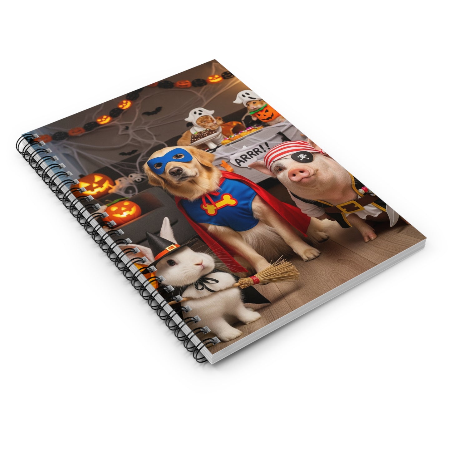 Superhero Pets Spiral Notebook | Fun Halloween Journal | Dog and Bunny Costume Design, Cute Animal Stationery, Gift for Pet Lovers, [...]