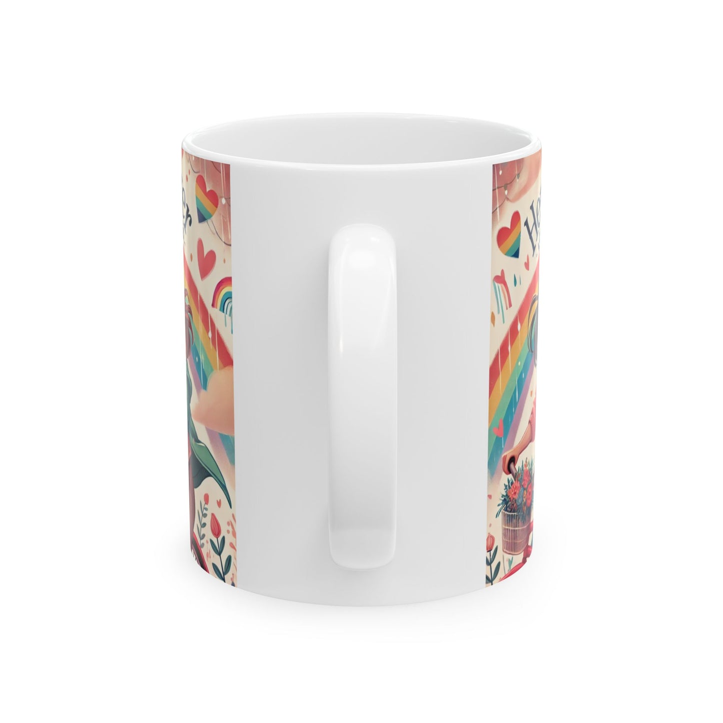 Love Knows No Bounds Ceramic Mug - Heartwarming Design for Friendship and Celebrations