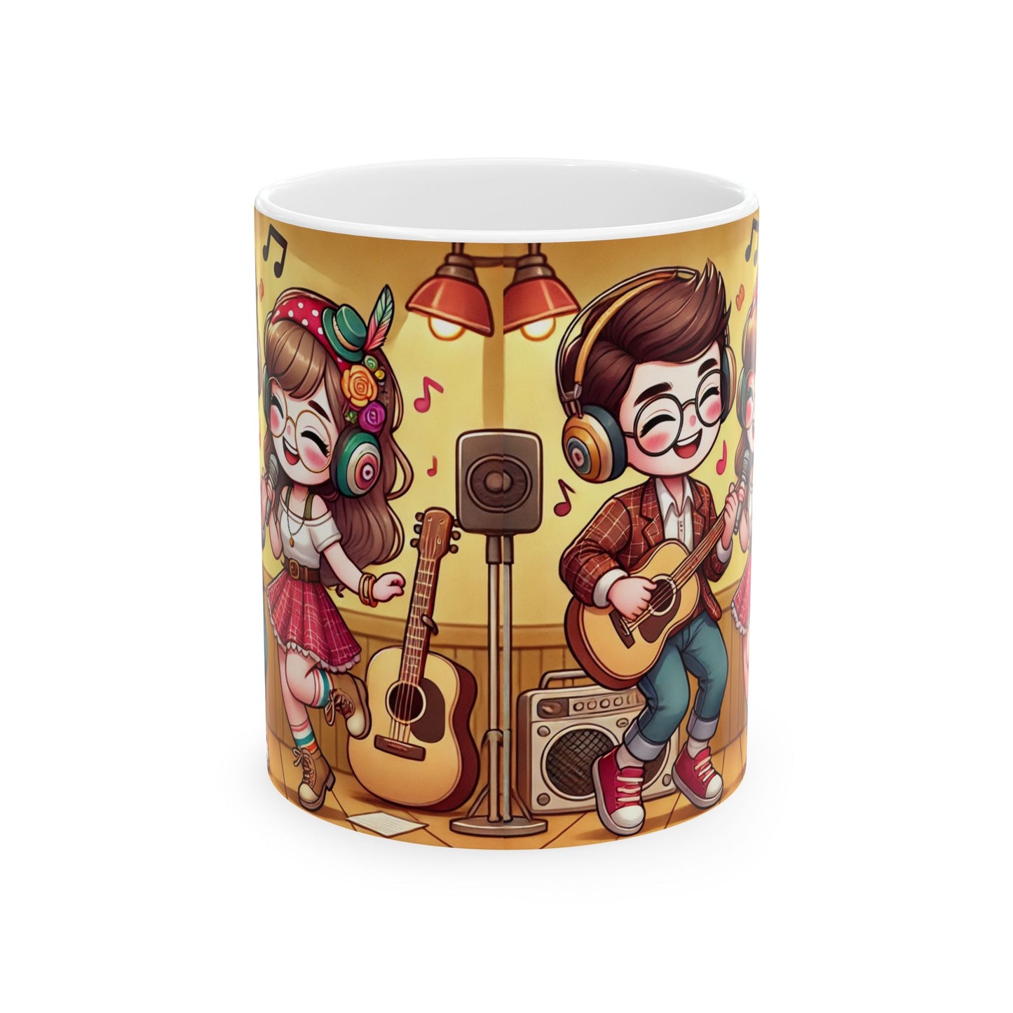 Musical Vibes Ceramic Mug - Perfect Gift for Music Lovers