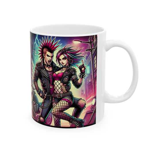 Punk Style Ceramic Mug - 11oz & 15oz - Perfect for Coffee Lovers and Rebel Spirits