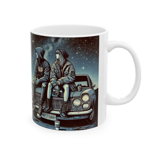 Retro Car-Themed Ceramic Mug - 11oz & 15oz - Perfect Gift for Automotive Enthusiasts