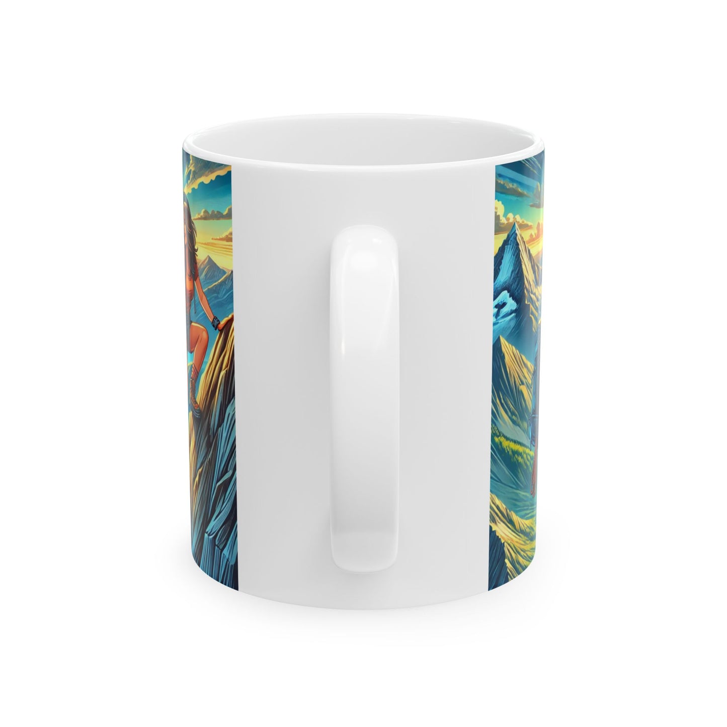 Adventure Seekers Ceramic Mug - Mountain Climbing Design (11oz, 15oz)