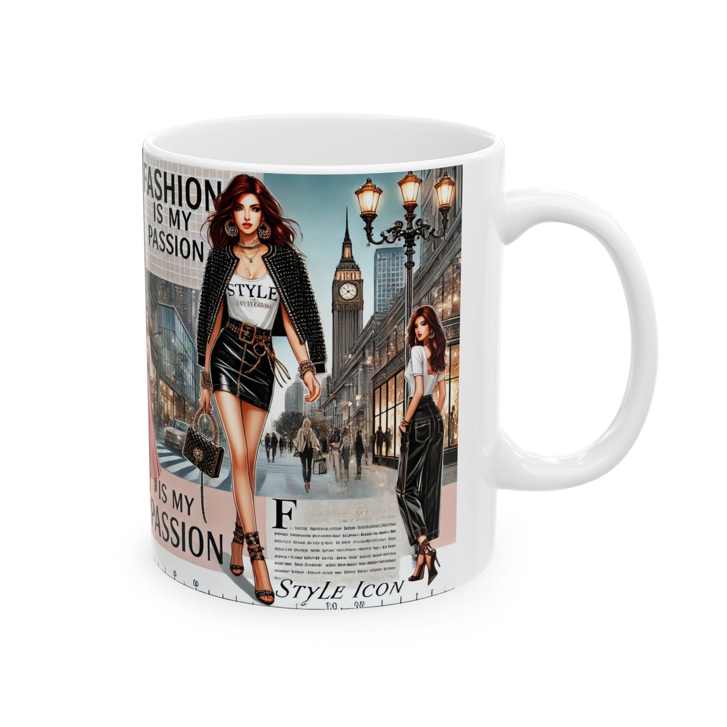 Fashion Passion Ceramic Mug - Stylish Coffee Cup for Trendsetters (11oz & 15oz)