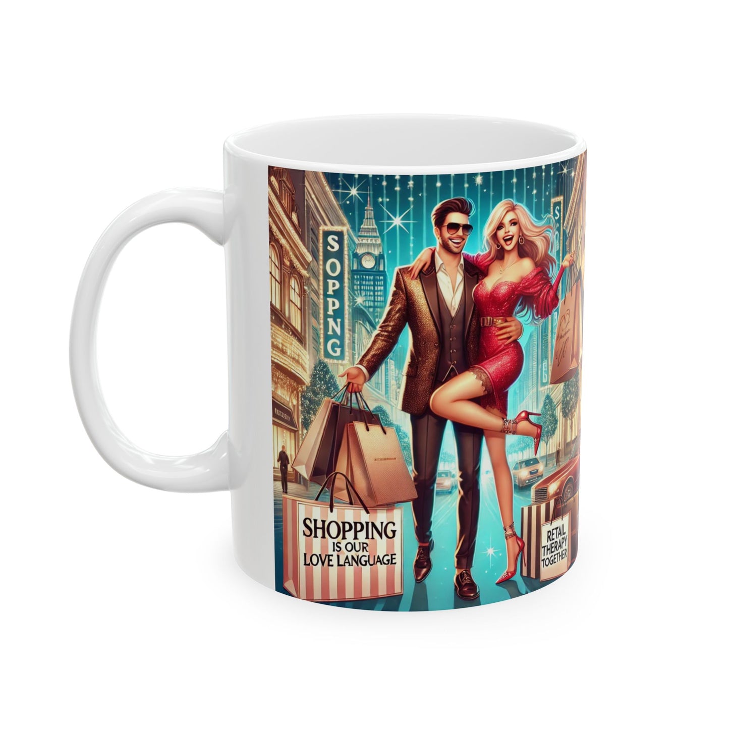 Shopping Therapy Ceramic Mug - 11oz & 15oz - Perfect Gift for Shoppers