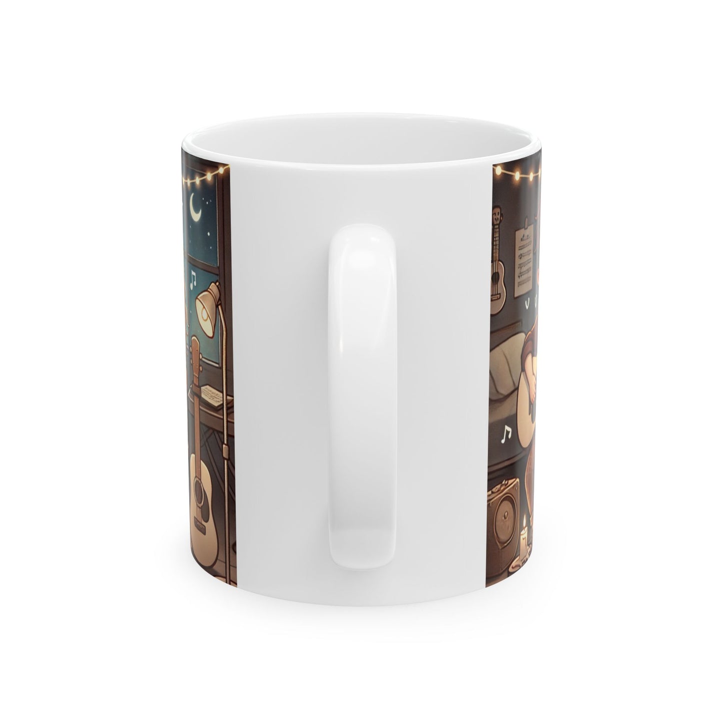 Cozy Music Lovers Ceramic Mug - 11oz & 15oz, Perfect Gift for Musicians and Coffee Enthusiasts