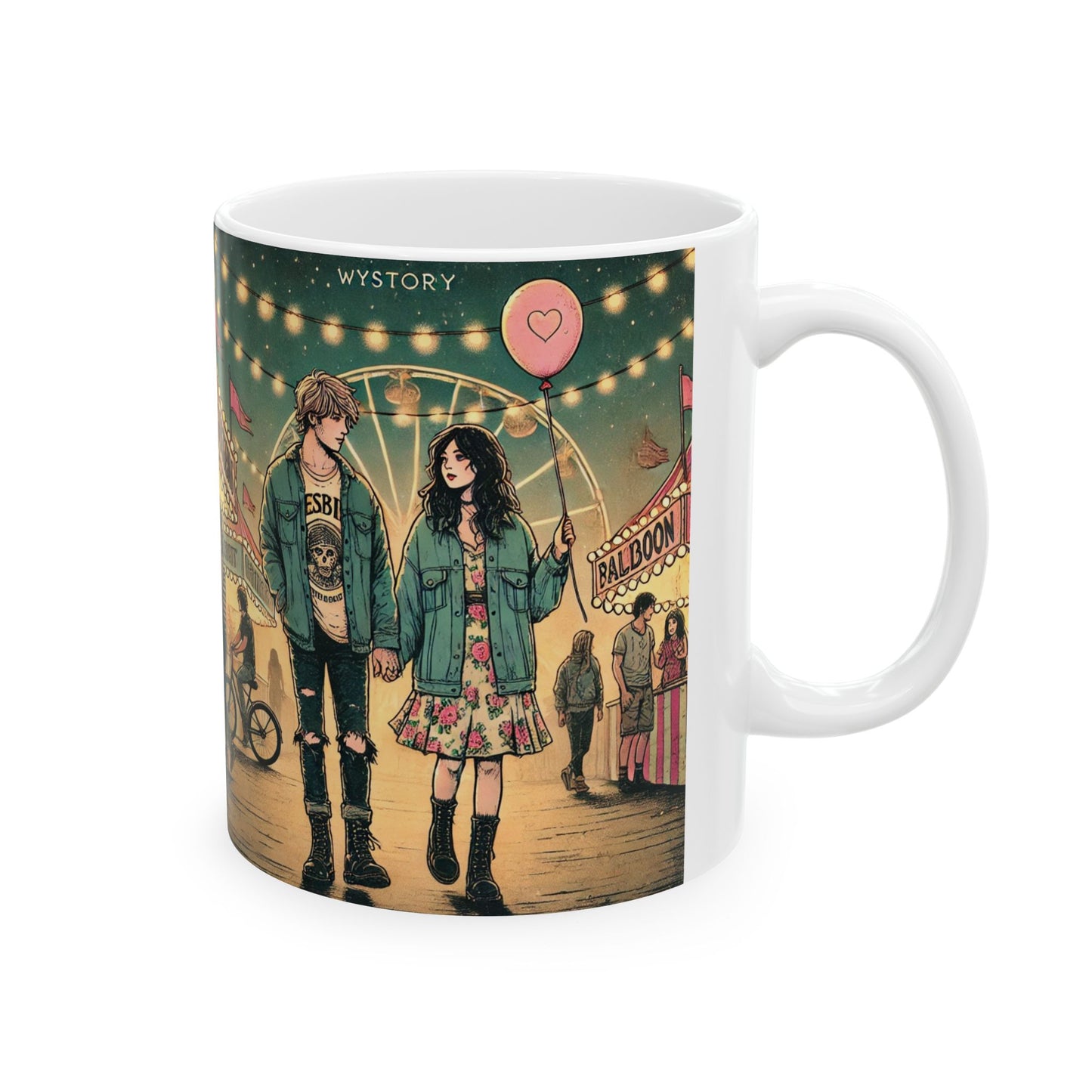 Vintage Carnival Themed Ceramic Mug | 11oz & 15oz