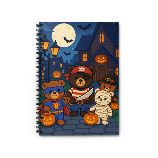 Halloween Bear Spiral Notebook - Cute Costume Design, Perfect for Kids, Journaling, School Supplies, Gift for Halloween