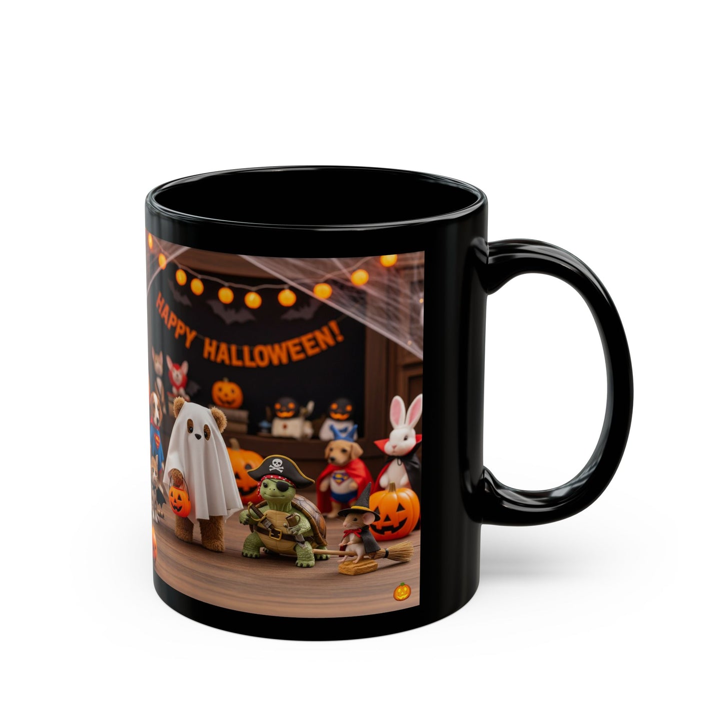 Halloween-Themed Black Mug with Festive Characters, Perfect for Spooky Season, Coffee Lover Gift, Seasonal Decor, Trick or Treat, [...]