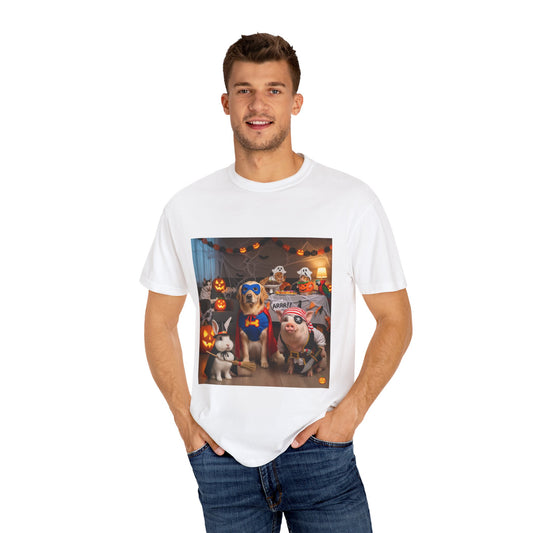 Halloween Pet Party T-Shirt, Unisex Graphic Tee, Cute Animal Design, Fall Fashion, Gift for Pet Lovers