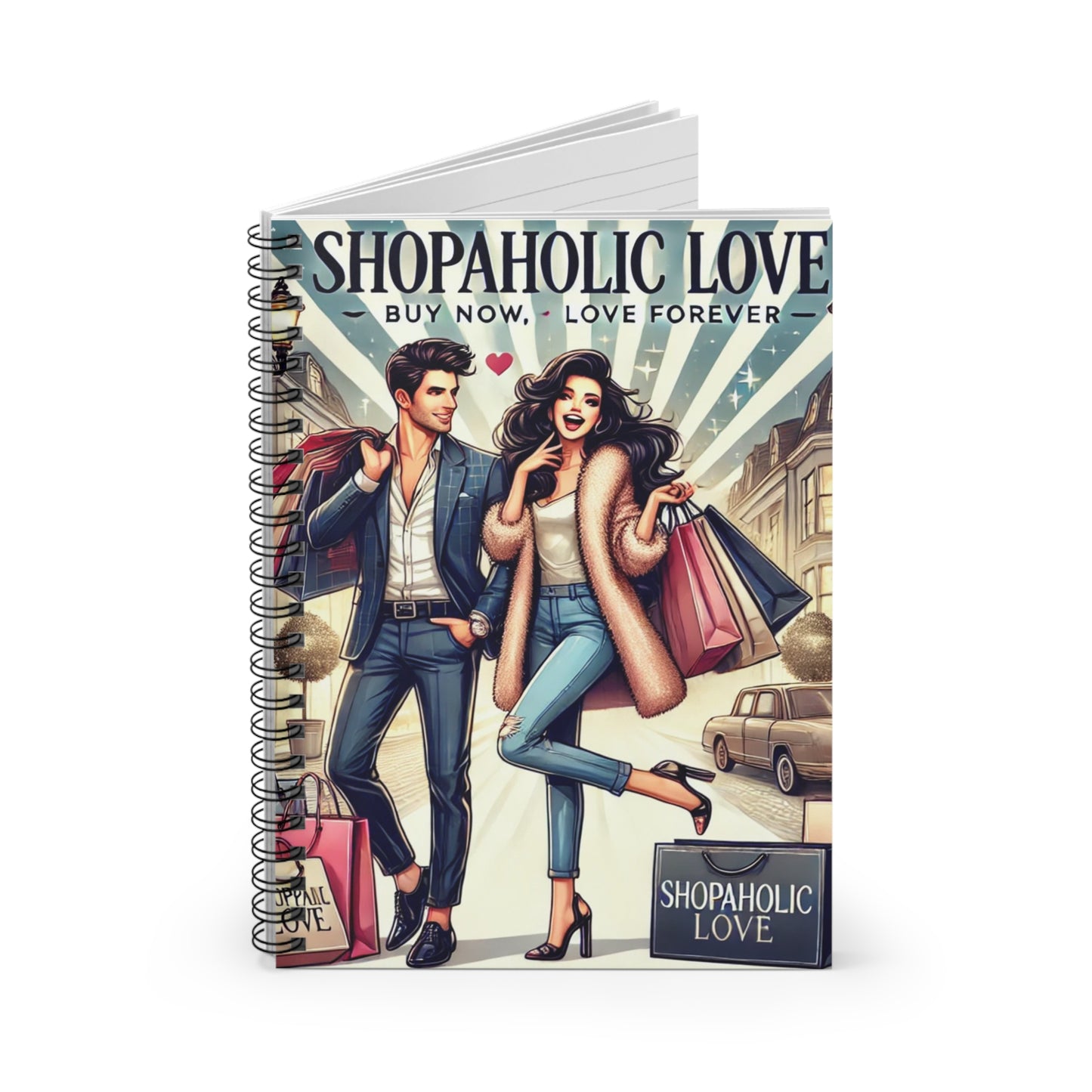 Shopaholic Love Spiral Notebook - Perfect for Fashion Enthusiasts and Gift Giving