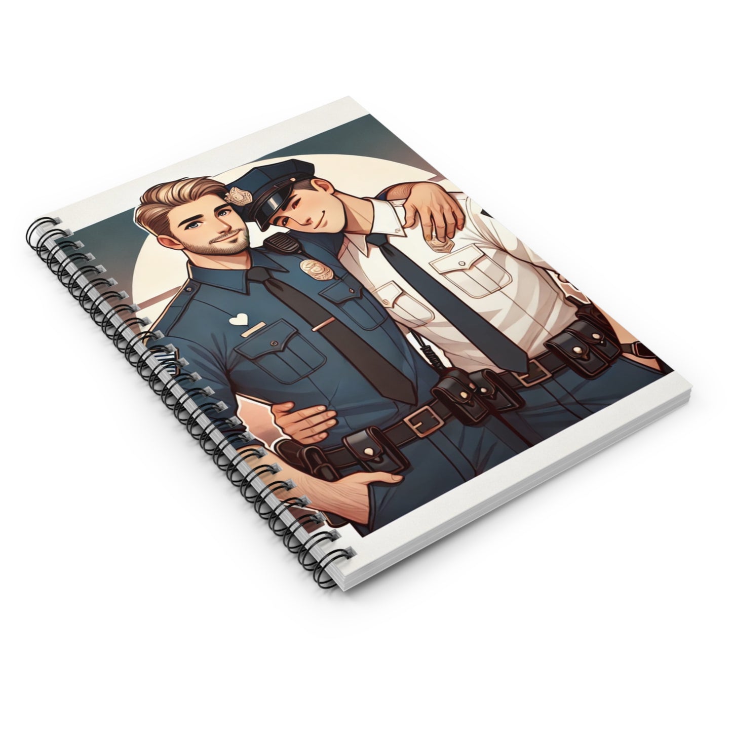 LGBTQ+ Police Couple Spiral Notebook | Ruled Line Journal for Pride & Daily Notes