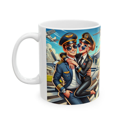 Pilot Love Ceramic Mug - 11oz & 15oz | Perfect Gift for Aviation Enthusiasts