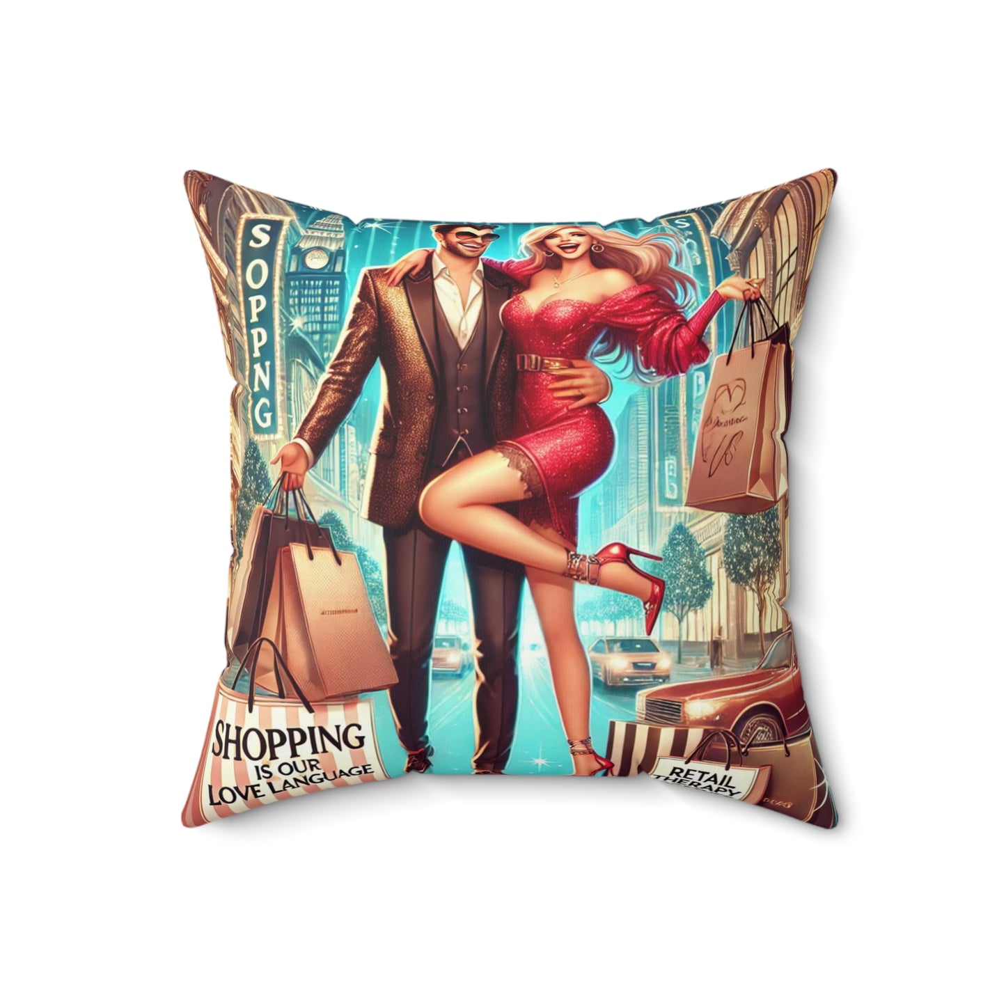 Shopping Love Language Pillow | Cozy Home Decor for Couples