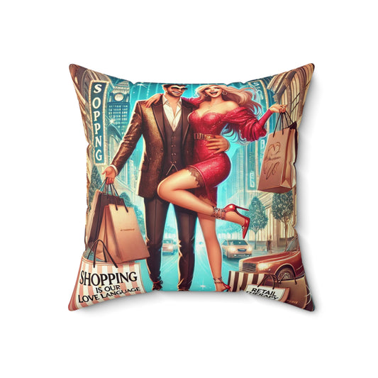 Shopping Love Language Pillow | Cozy Home Decor for Couples