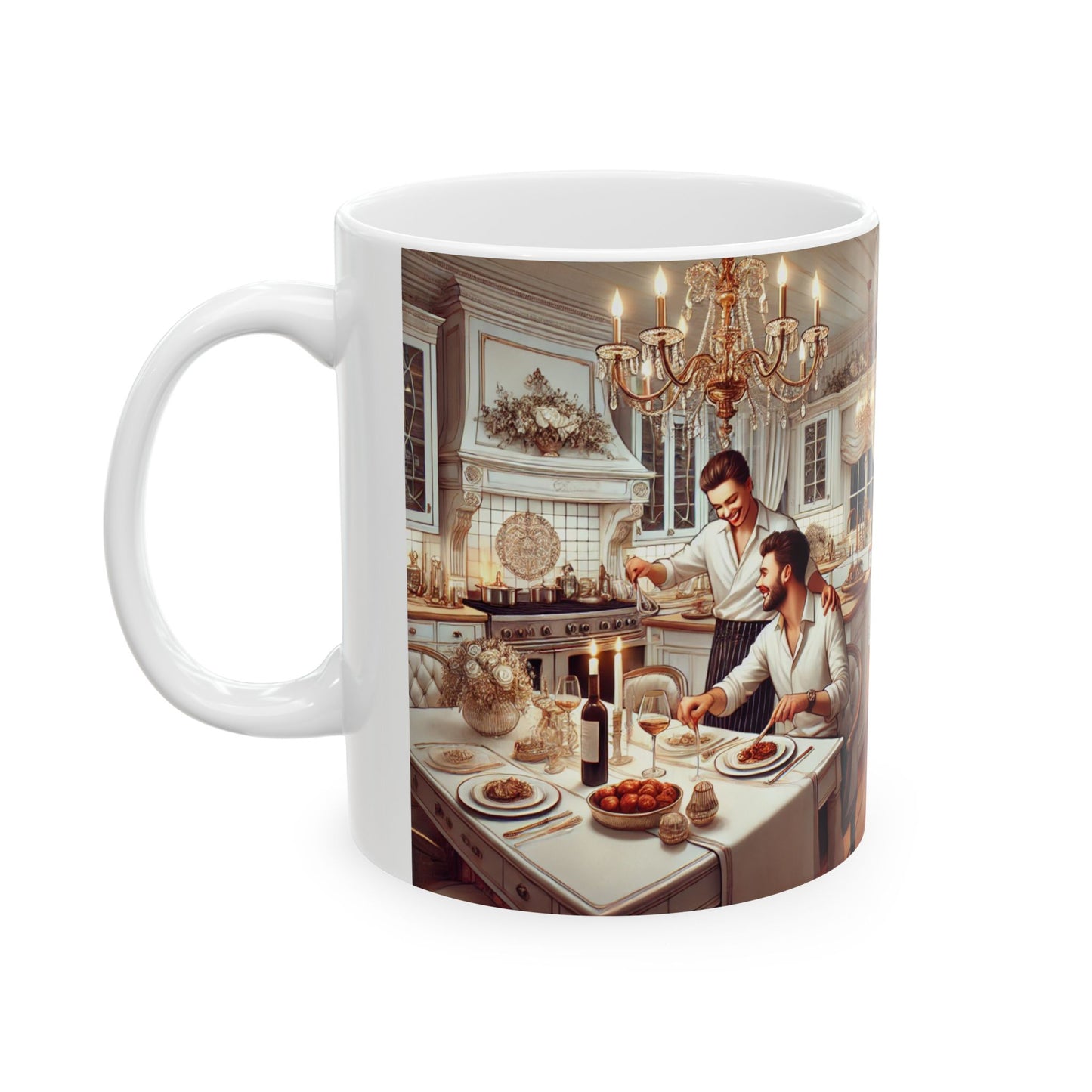 Elegant Kitchen Scene Ceramic Mug - Perfect Gift for Home Chefs and Coffee Lovers