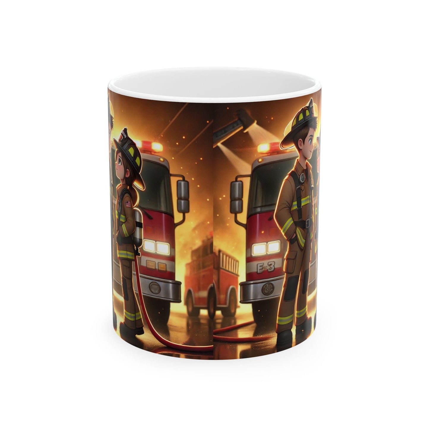 Firefighter Ceramic Mug - Heroic Designs for Firefighters & Enthusiasts