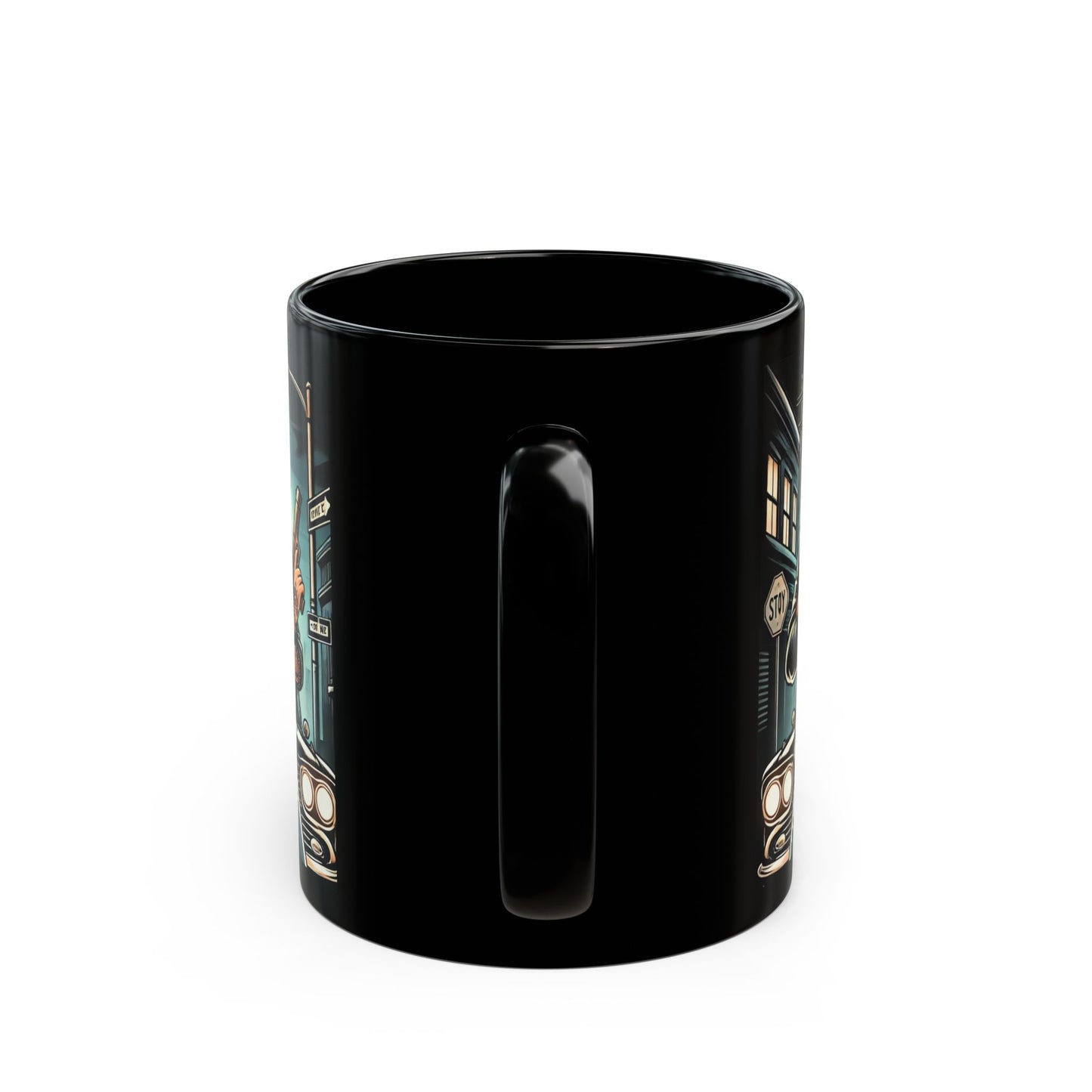 Rebel Duo Black Mug - 11oz & 15oz | Edgy Coffee Cup for Motorbike Lovers