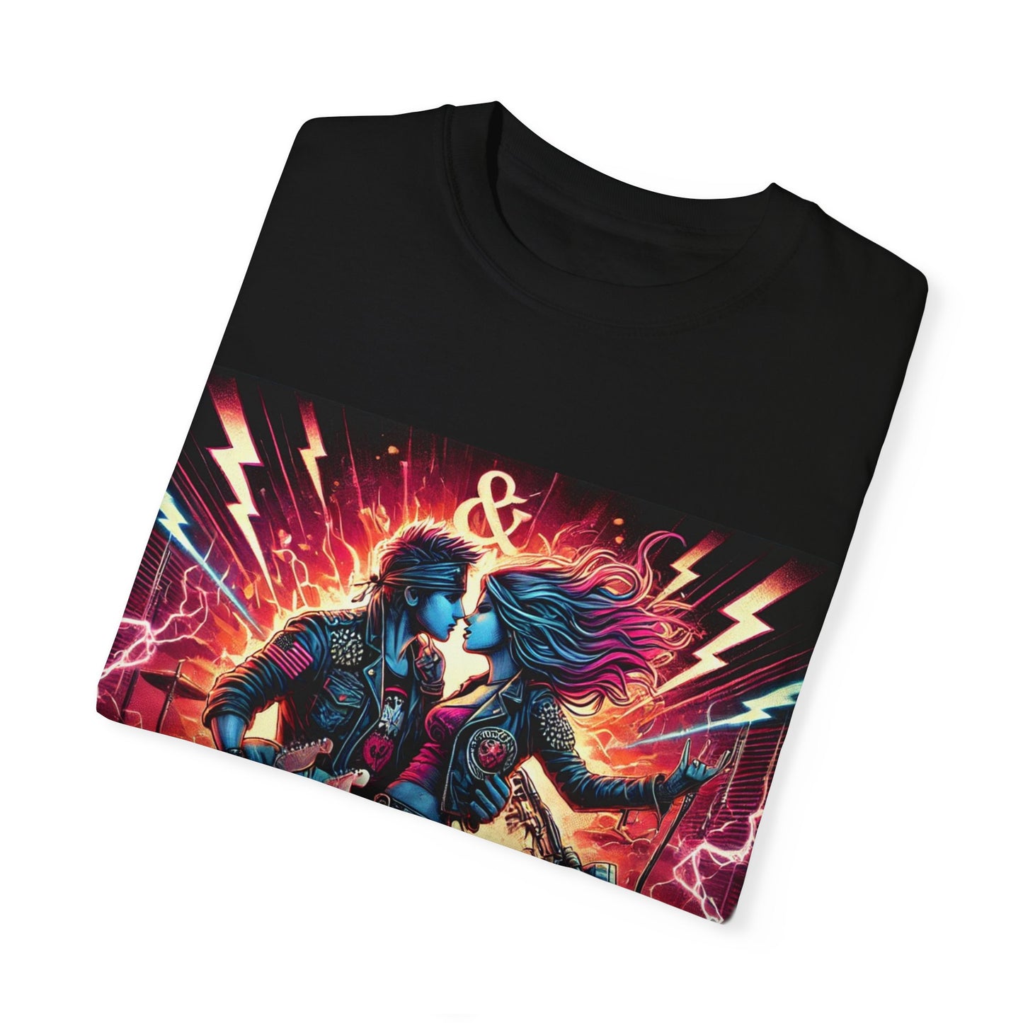 Rock & Love Unisex Garment-Dyed T-Shirt - Perfect for Music Lovers & Bikers
