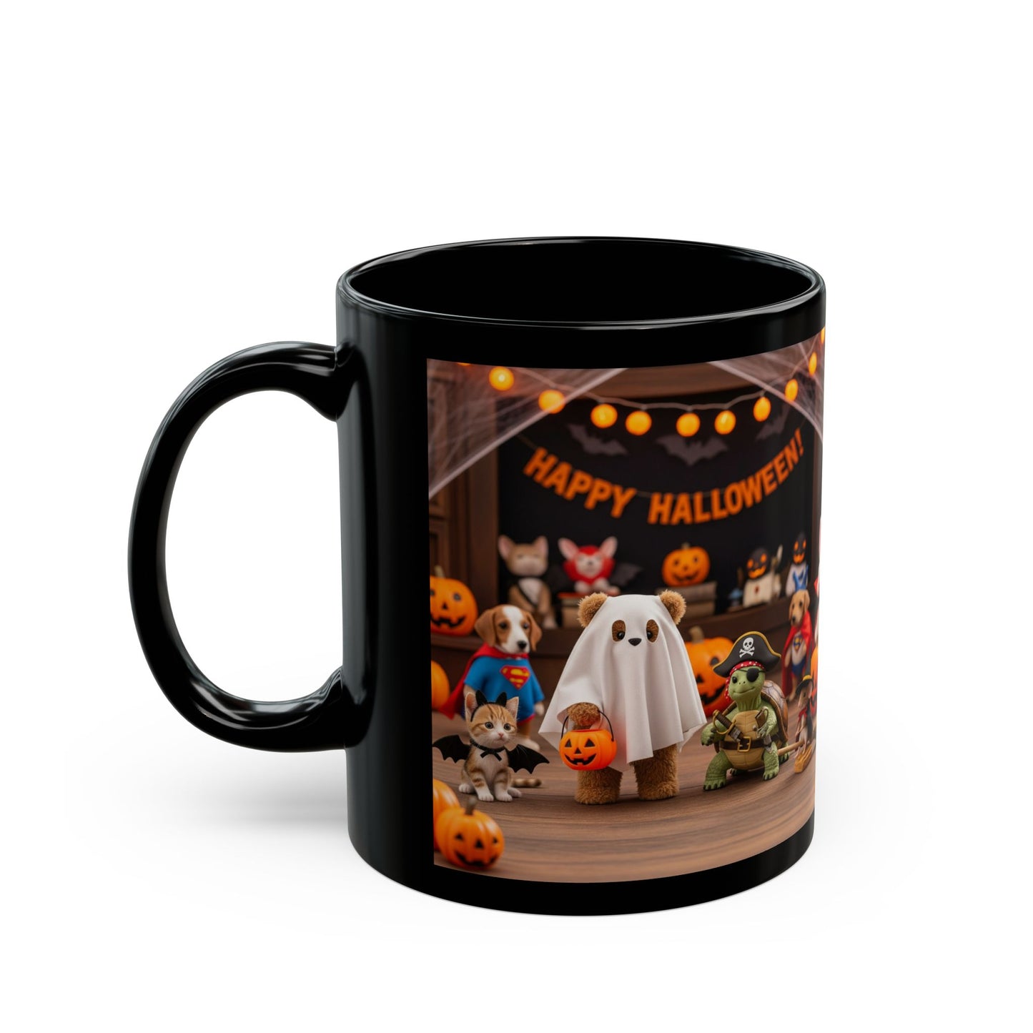 Halloween-Themed Black Mug with Festive Characters, Perfect for Spooky Season, Coffee Lover Gift, Seasonal Decor, Trick or Treat, [...]