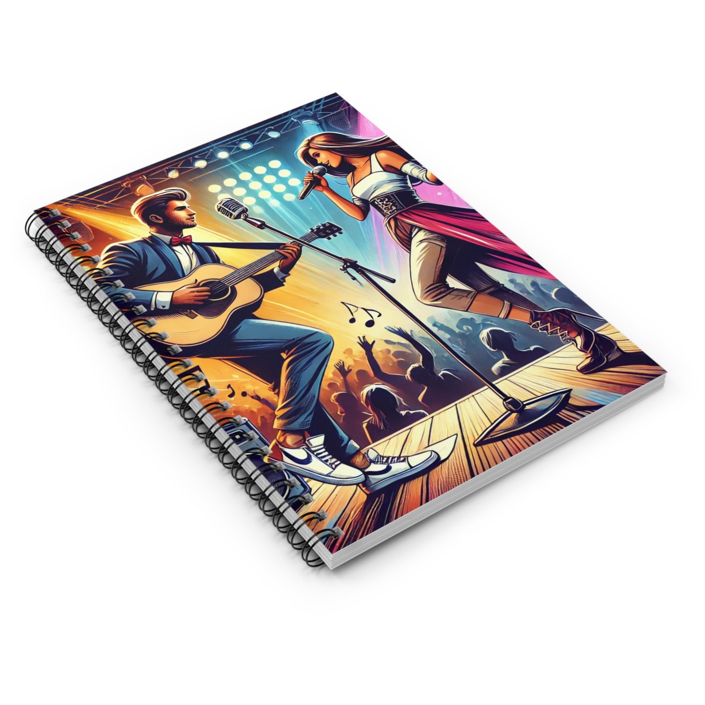 Rockstar Vibe Spiral Notebook - Ruled Lines for Music Lovers