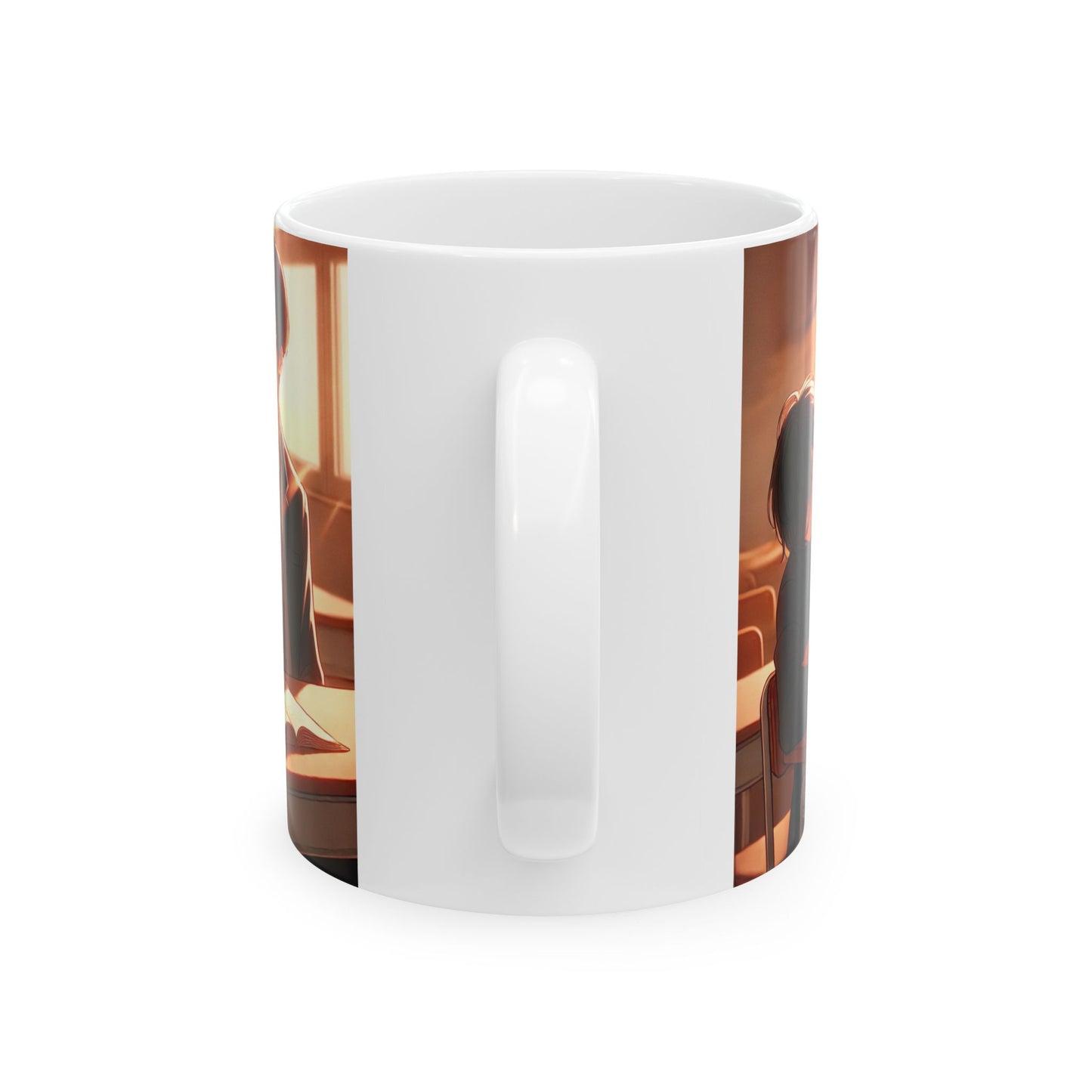 Anime-Inspired Ceramic Mug – Cozy Classroom Scene (11oz, 15oz)