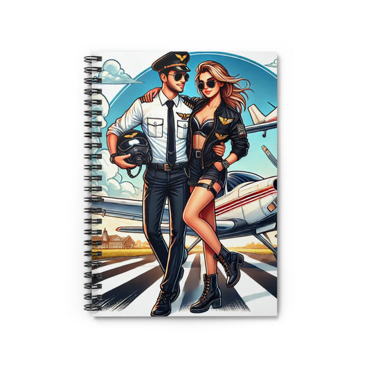 Pilot Couple Spiral Notebook - Perfect for Aviation Enthusiasts