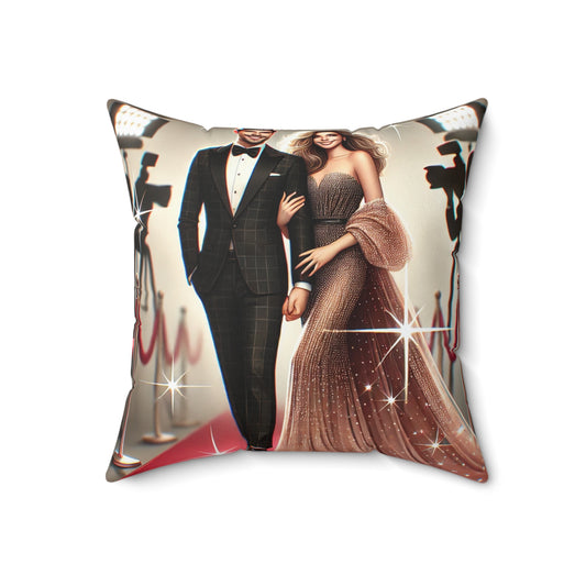 Hollywood Glamour Square Pillow - Perfect for Elegant Decor