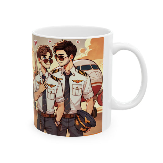 Pilot Love Ceramic Mug - 11oz & 15oz, Perfect Gift for Aviation Enthusiasts