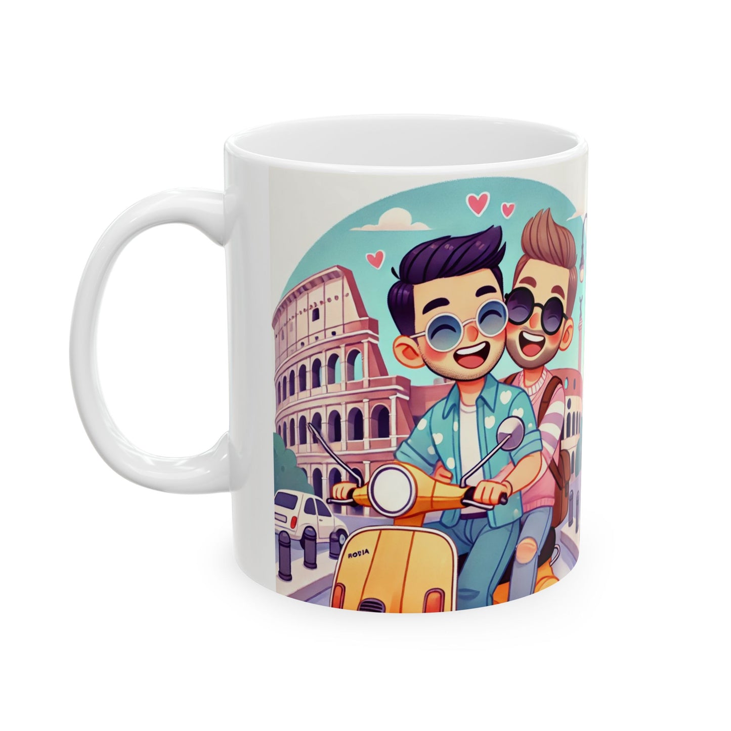 Whimsical Couples Ceramic Mug - Perfect for Coffee Lovers and Romantic Gifts