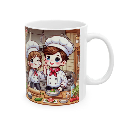 Chef's Love Ceramic Mug - Culinary Art for Cooking Enthusiasts
